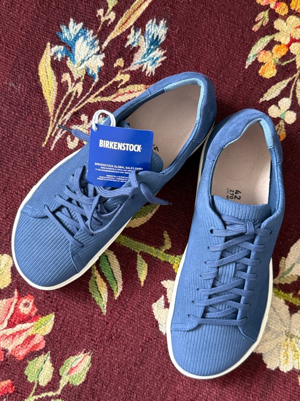 NWT Birkenstock bend low Corduroy Indigo  Sneakers with White Sole Men’s L11 M9